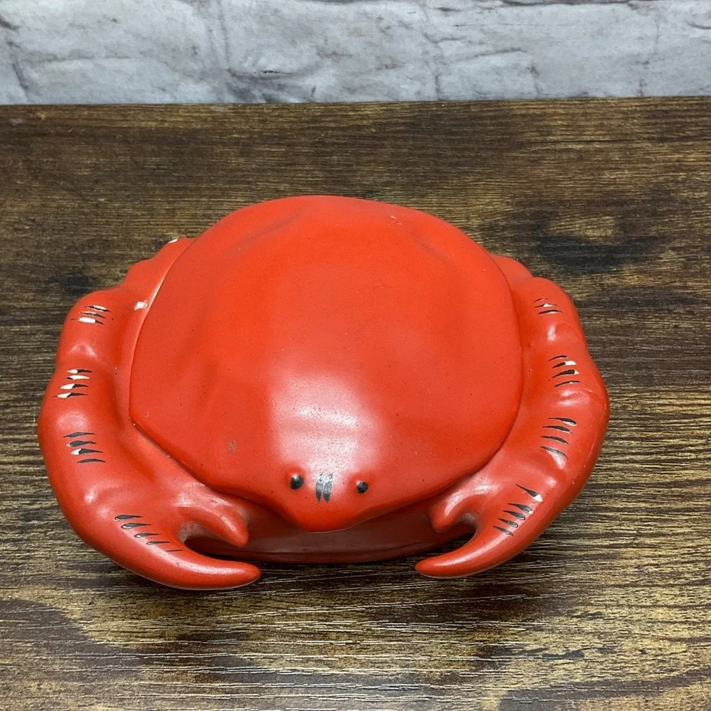 Pair Of Vtg Porcelain Crab Shaped Butter Pot Dishes Ramican From Czechoslovakia - Picture 2 of 13